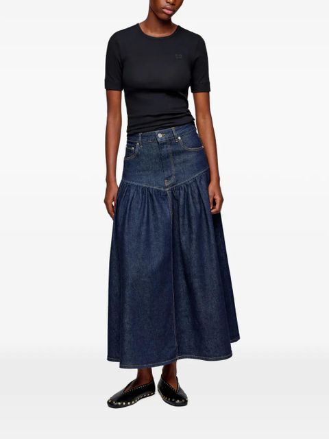 GANNI gathered denim midi skirt - Blue - zdjęcie produktu nr 2