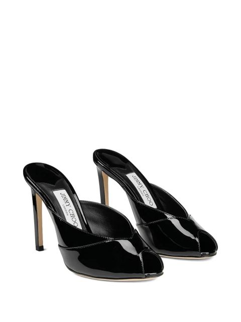 Jimmy Choo 100mm Brigitte peep-toe mules - Black - zdjęcie produktu nr 2