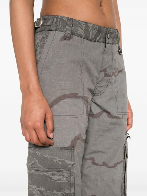 Marine Serre Regenerated wide-leg cargo trousers - Grey