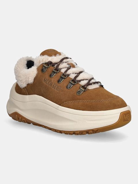 Moon Boot sneakersy zamszowe MB MOON247 CITY SHEARLING kolor brązowy 80D2490040 M008