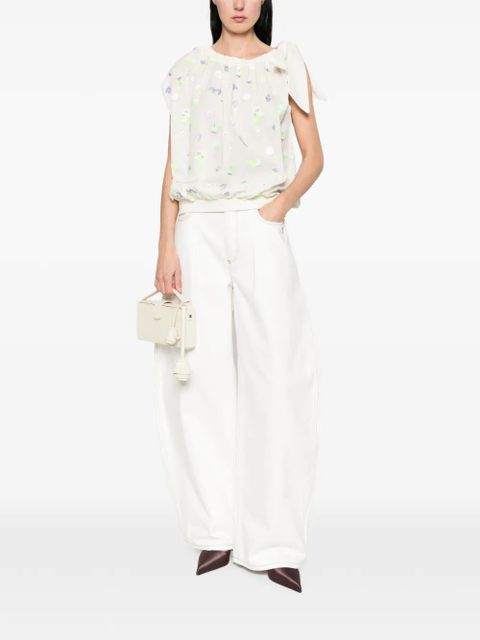 Essentiel Antwerp Jomme floral-embroidered top - Neutrals - zdjęcie produktu nr 2