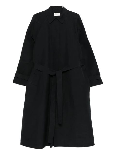 The Row belted single-breasted coat - Black