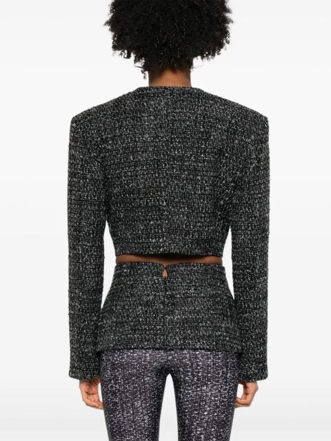 Diesel G-Crop-G tweed cropped jacket - Black