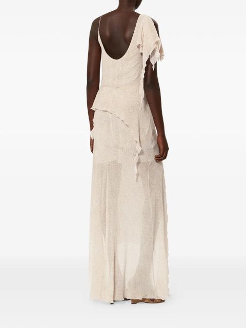 ISABEL MARANT Tylena ruffled asymmetric midi dress - Neutrals