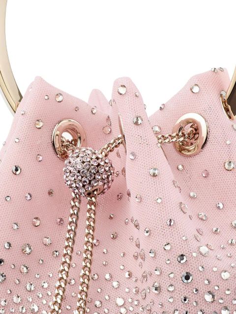Jimmy Choo Bon Bon embellished circle-handle bucket bag - Pink