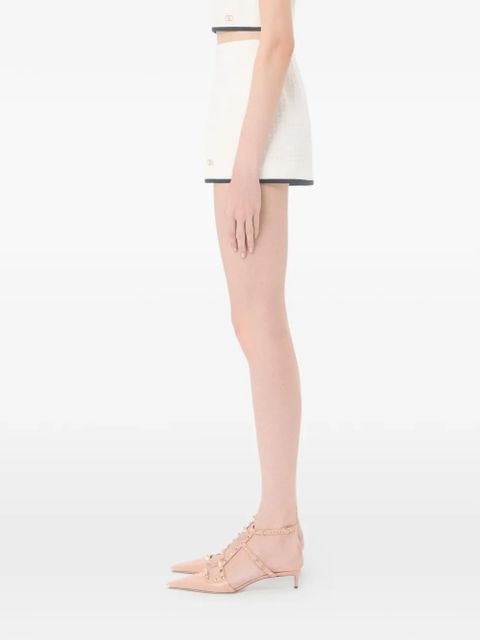 Valentino Garavani mini skirt in cotton tweed Canestrello - White