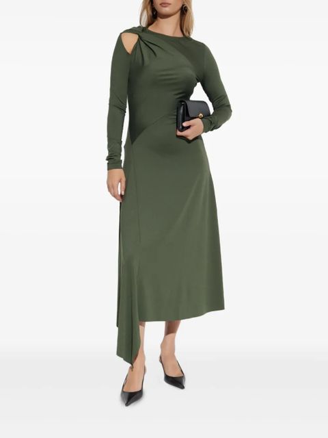 Victoria Beckham twisted asymmetric midi dress - Green - zdjęcie produktu nr 2