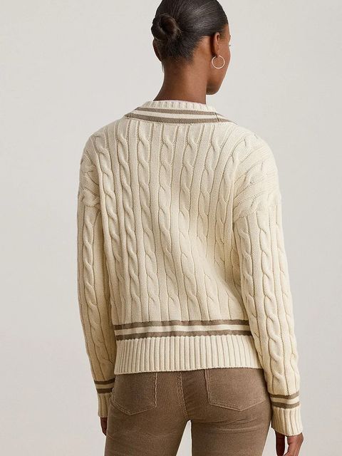 Lauren Ralph Lauren sweter bawełniany damski kolor beżowy 200979662