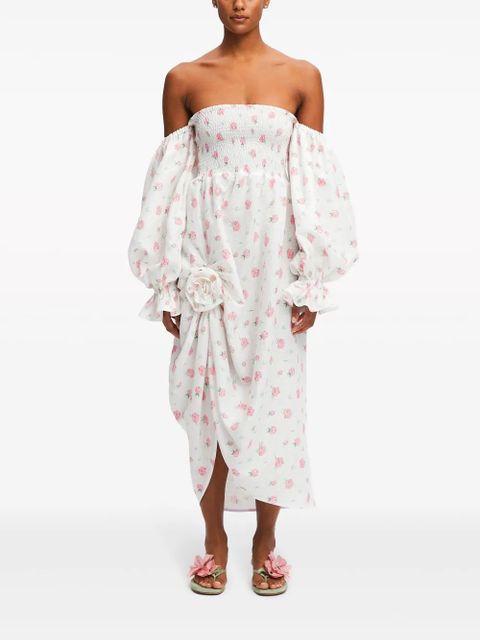 Sleeper Atlanta rose-print linen dress - White - zdjęcie produktu nr 2