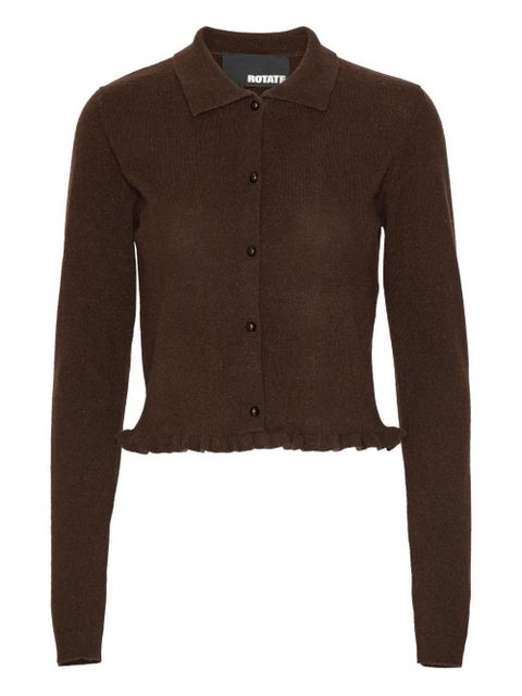 ROTATE BIRGER CHRISTENSEN ruffled-hem cardigan - Brown - zdjęcie produktu nr 1