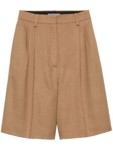 Prada pleat-detailing shorts - Brown - zdjęcie produktu nr 1