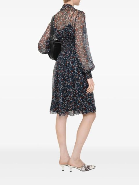 Burberry Ditsy floral-print midi dress - Black