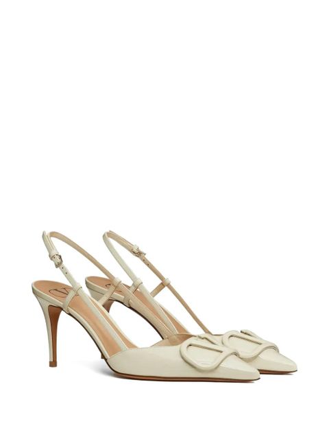 Valentino Garavani VLogo patent-leather pumps - Neutrals - zdjęcie produktu nr 2