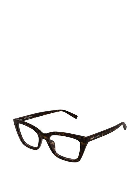 Saint Laurent Eyewear tortoiseshell-effect square-frame glasses - Brown - zdjęcie produktu nr 2