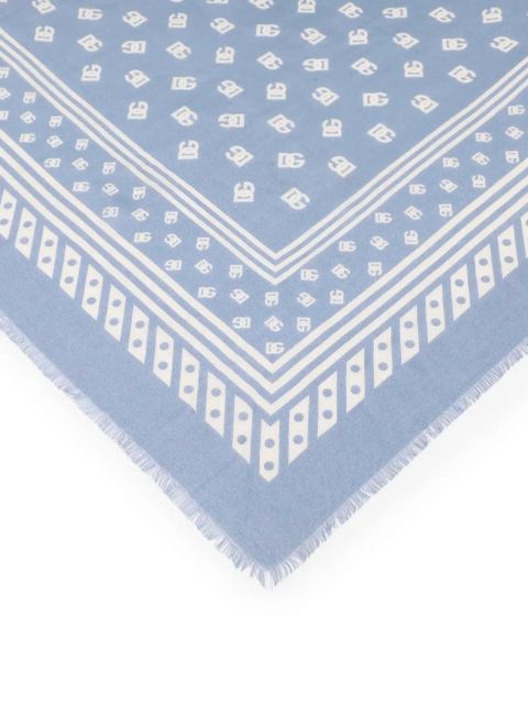 Dolce & Gabbana DNA logo-print frayed scarf - Blue - zdjęcie produktu nr 2