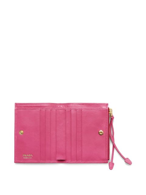 Prada triangle-logo small wallet - Pink