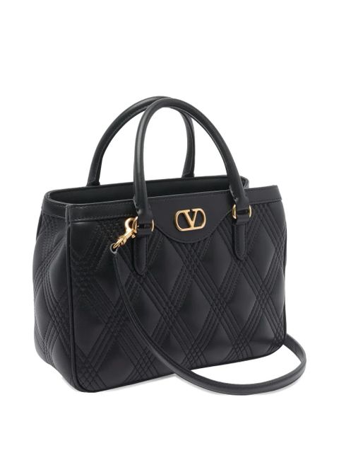 Valentino Garavani VLogo quilted leather handbag - Black