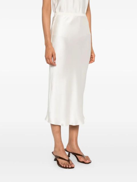 ANINE BING silk high-rise skirt - White