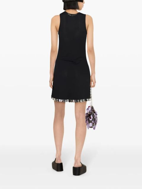 Rabanne paillete-detail sleeveless minidress - Black