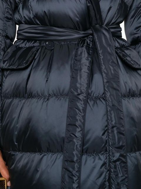 Max Mara quilted belted coat - Blue