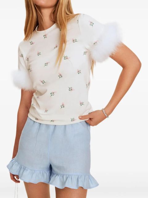 Sleeper Cha Cha ruffled-hem shorts set - Blue