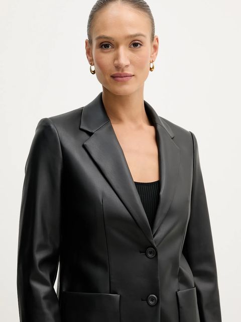 Sisley marynarka kolor czarny jednorzędowa gładka 22V3LW038 - zdjęcie produktu nr 2