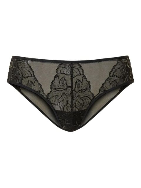 TWINSET floral embroidered briefs - Black - zdjęcie produktu nr 1