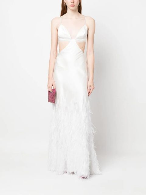 Cult Gaia Raisa feather-embellished gown - White - zdjęcie produktu nr 2