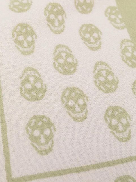 Alexander McQueen two-tone skull-print scarf - Neutrals