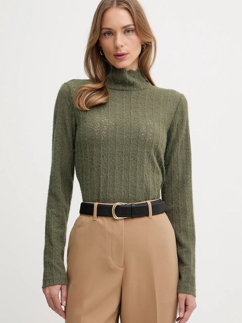 United Colors of Benetton sweter damski kolor zielony lekki z półgolfem 5W77DQ0AT - zdjęcie produktu nr 1