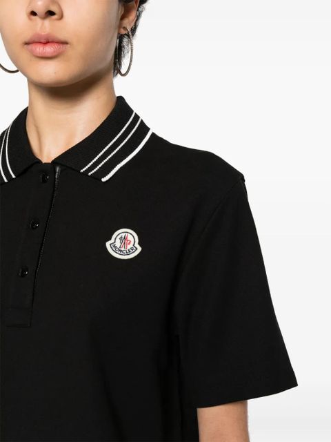 Moncler logo-patch polo shirt - Black