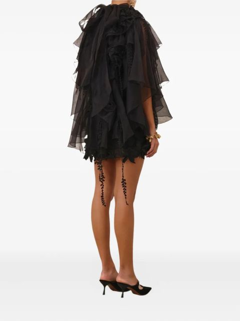 ZIMMERMANN ruffle-applique mini dress - Black