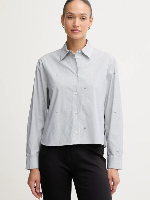 Joop! koszula bawełniana damska kolor szary relaxed z kołnierzykiem klasycznym 30048940 - zdjęcie produktu nr 1