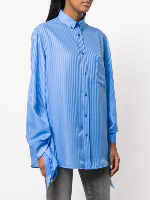 Balenciaga knot-detail striped shirt - Blue