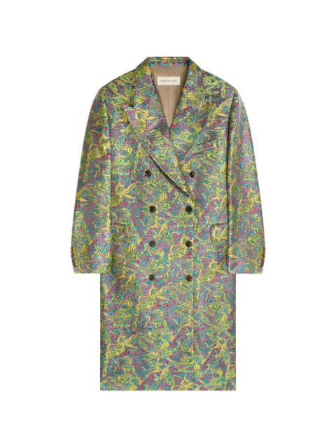 DRIES VAN NOTEN double-breasted floral coat - Yellow - zdjęcie produktu nr 1