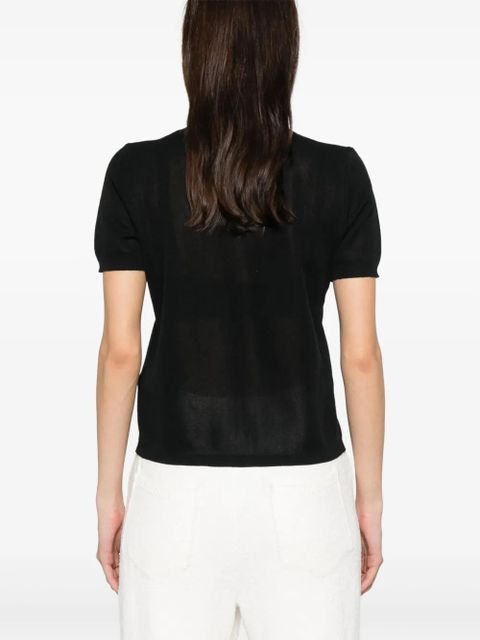 Moncler logo-embroidered polo shirt - Black