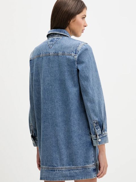Tommy Jeans sukienka jeansowa kolor granatowy mini prosta DW0DW22077