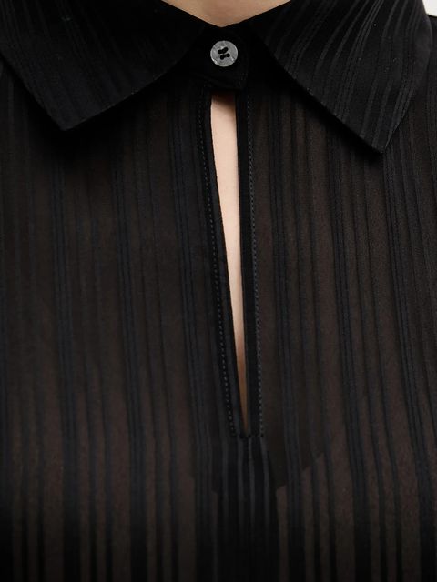 Sisley koszula damska kolor czarny relaxed z kołnierzykiem klasycznym 5FGXLQ0A6