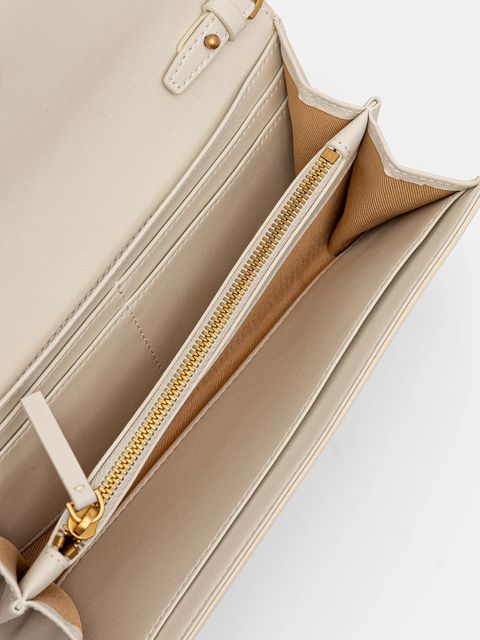 Pinko kopertówka skórzana kolor beżowy 103765 A1YB