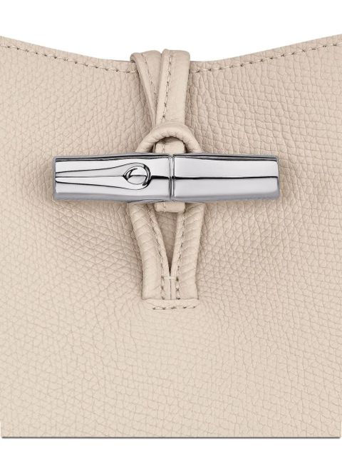 Longchamp medium Le Roseau grained-leather shoulder bag - Neutrals
