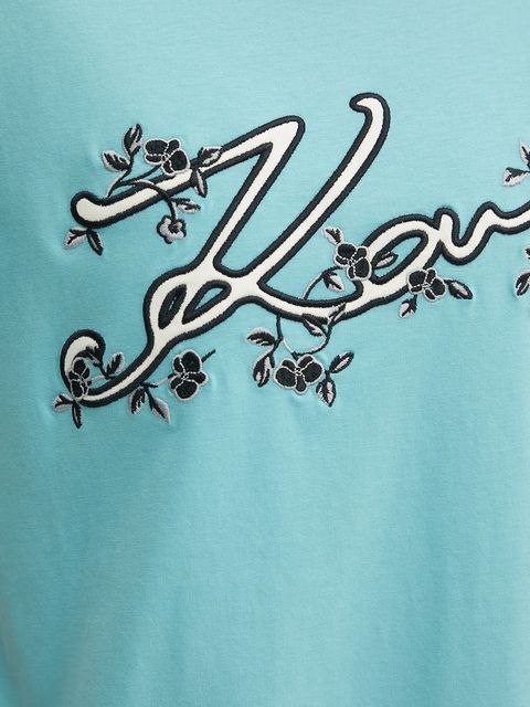 Karl Lagerfeld t-shirt bawełniany damski kolor turkusowy A3W17018