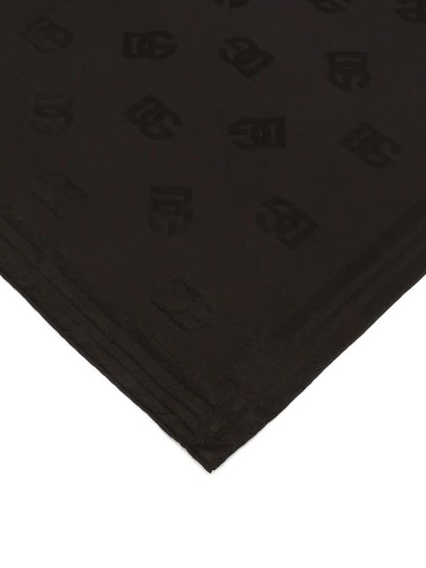 Dolce & Gabbana DG-logo jacquard twill scarf - Black
