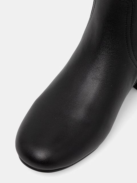 Twinset kozaki skórzane damskie kolor czarny na słupku 252TCP240 - zdjęcie produktu nr 2