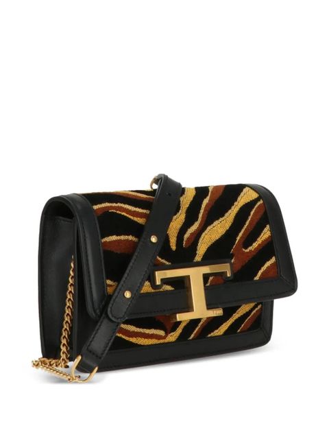 Tod's animal-print shoulder bag - Black
