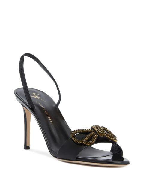 Giuseppe Zanotti Zari bow-embellished slingback sandals - Black - zdjęcie produktu nr 2