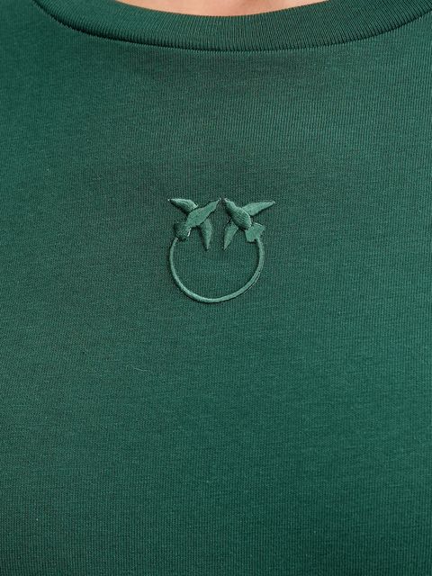 Pinko t-shirt bawełniany damski kolor zielony 100355 A2RD