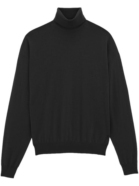 Saint Laurent high-neck wool jumper - Black