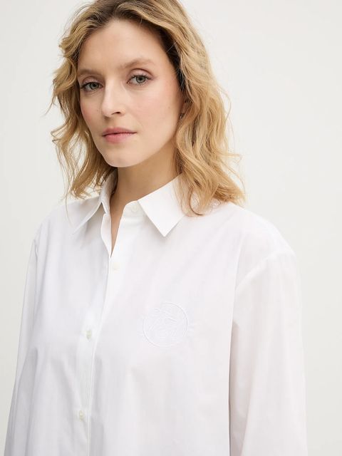 Tommy Hilfiger koszula bawełniana damska kolor biały relaxed z kołnierzykiem klasycznym WW0WW48190