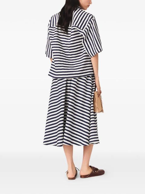Maje striped A-line skirt - Blue