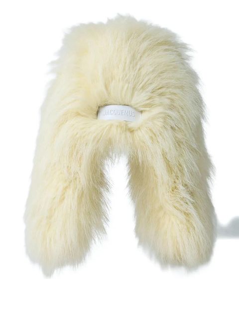 Jacquemus Grande Chapka voluminous faux-fur headpiece - Neutrals